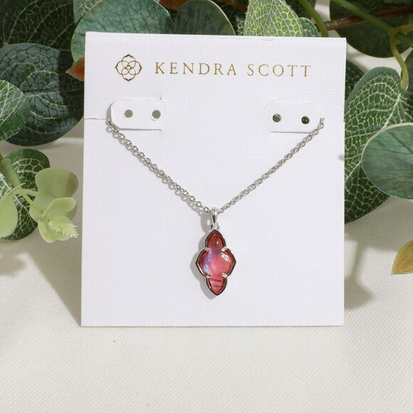 Kendra Scott Jewelry - Kendra Scott Framed Abbie Silver Light Burgundy Short Necklace